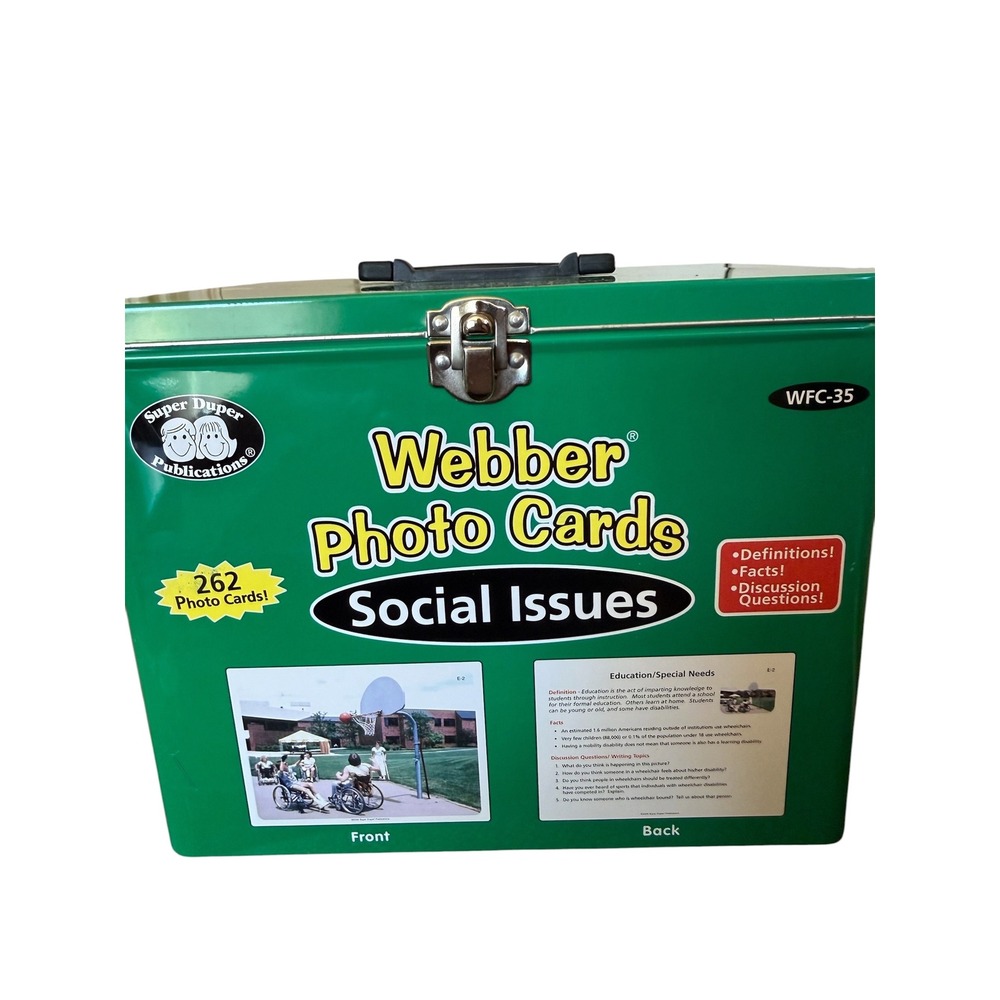 Webber Photo Cards Social Issues WFC-35 262 Card Complete Set Storage Tin NWOT